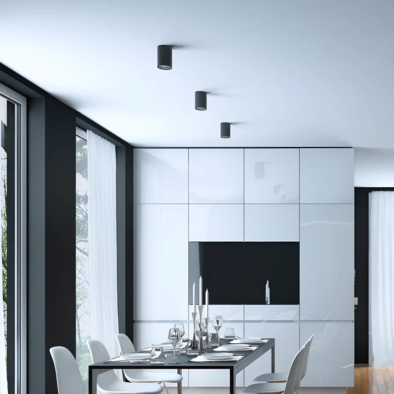 Braytron LED Deckenleuchte Max.1×35W GU10, IP20 Deckenlampe für Wohnzimmer, Küche, Flur (Schwarz) – Ansicht 2