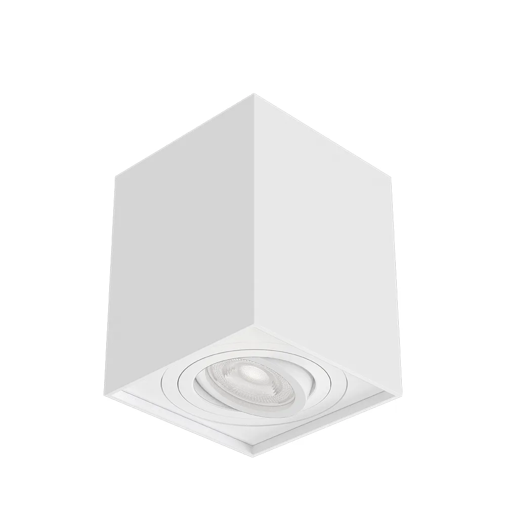 Spot en saillie LED GU10 orientable carré blanc – Aluminium, max 35W, IP20 – BH04-00310