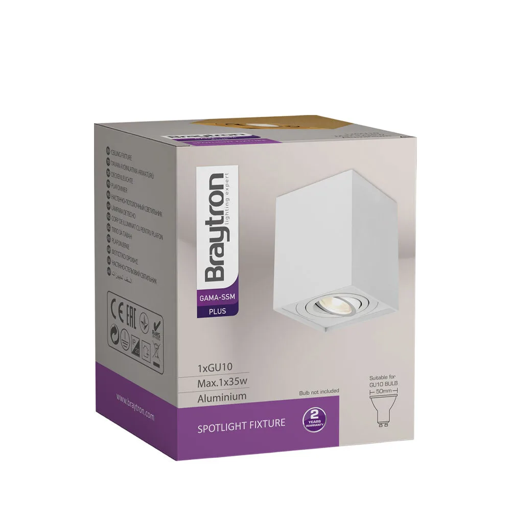Braytron LED Deckenleuchte Max.1×35W GU10, IP20 Deckenlampe für Wohnzimmer, Küche, Flur (Weiß) – Ansicht 6