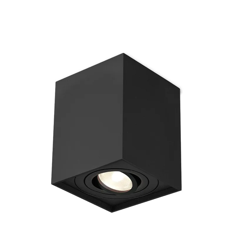 Spot en saillie LED GU10 orientable carré noir – Aluminium, max 35W, IP20 – BH04-00311