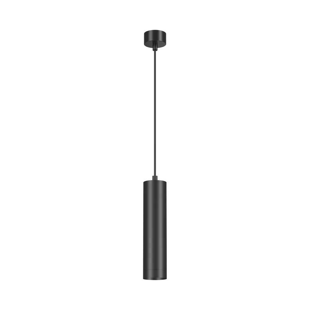 Suspension LED cylindrique noire GU10 – Hauteur réglable câble 1,45m, IP20 – BH04-00401