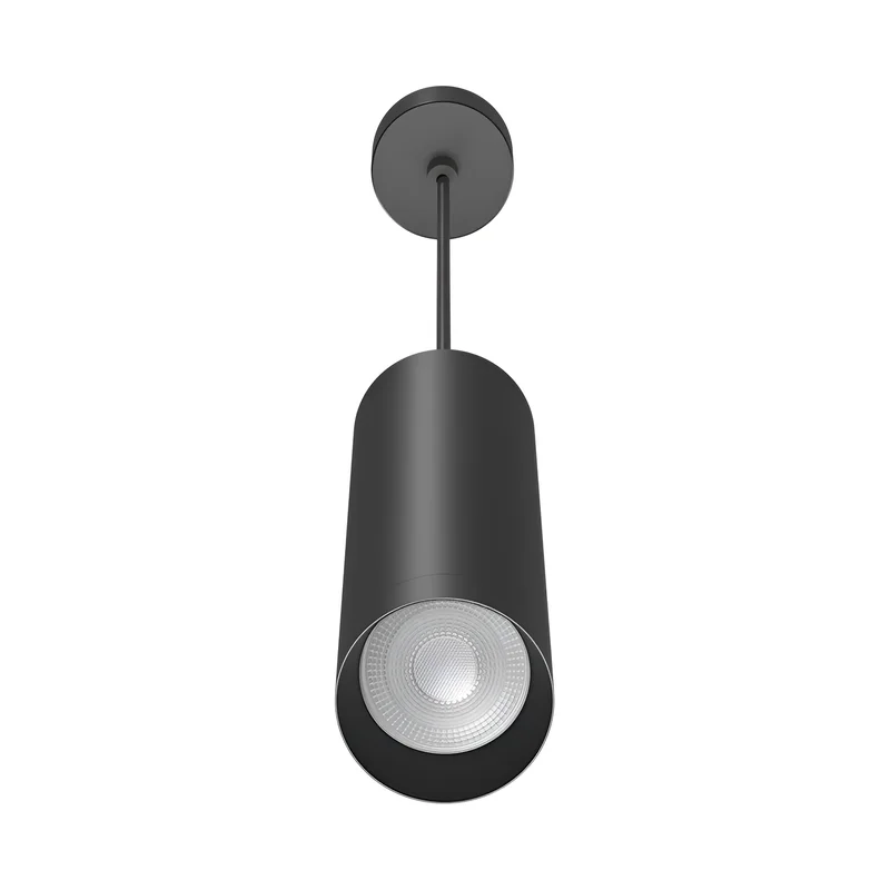 Braytron Schwarze Zylinder-Hängeleuchte (25 cm) mit GU10-Fassung, Pendelleuchte, Aluminium Ø6cm Hängelampe Küche Theke Bar – Ansicht 3