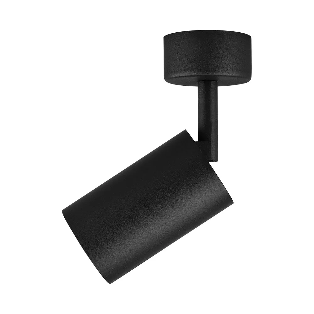 Spot en saillie LED GU10 1 lumière noir – Orientable, aluminium, max 35W – BH04-00801