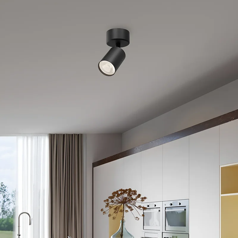 Braytron LED Deckenleuchte Max.1×35W GU10, IP20 Deckenlampe für Wohnzimmer, Küche, Flur (Schwarz) – Ansicht 2