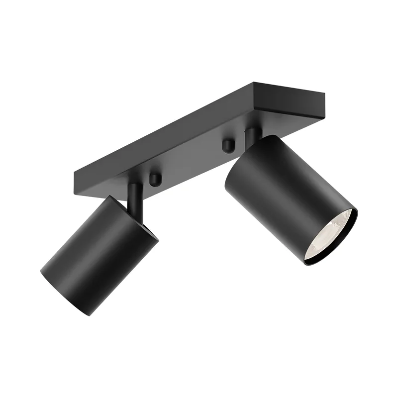 Braytron LED Deckenstrahler 2 Flammig GU10 – Schwenkbarer Deckenspot 350° Drehbar – Moderne Deckenleuchte in Weiß, Schwarz oder Gold – Spotlampe für Küche, Wohnzimmer & Schlafzimmer (schwarz) – Ansicht 3