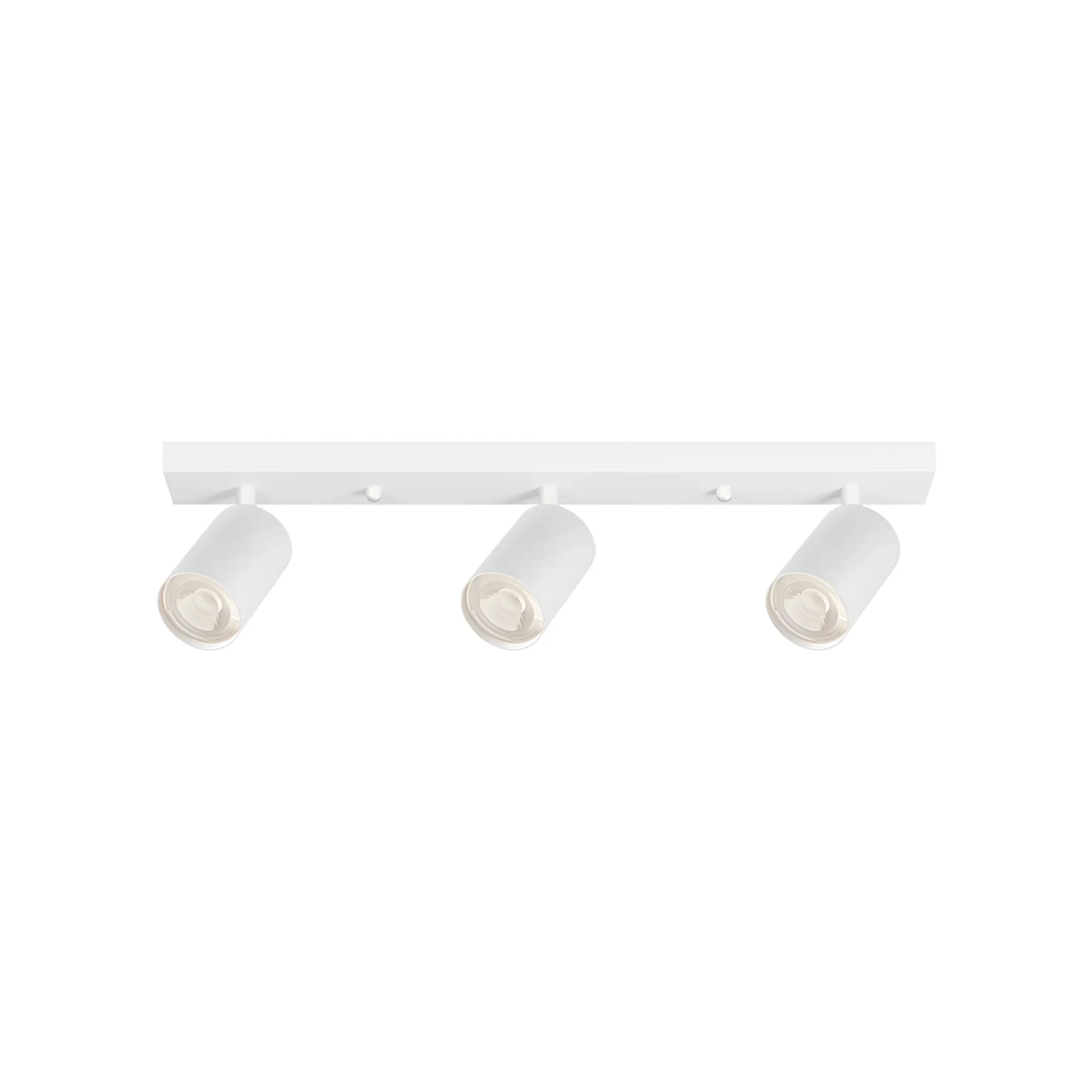 Rampe 3 spots LED GU10 carrée blanche – Orientable 350°/90°, max 3×35W, IP20 – BH04-00830