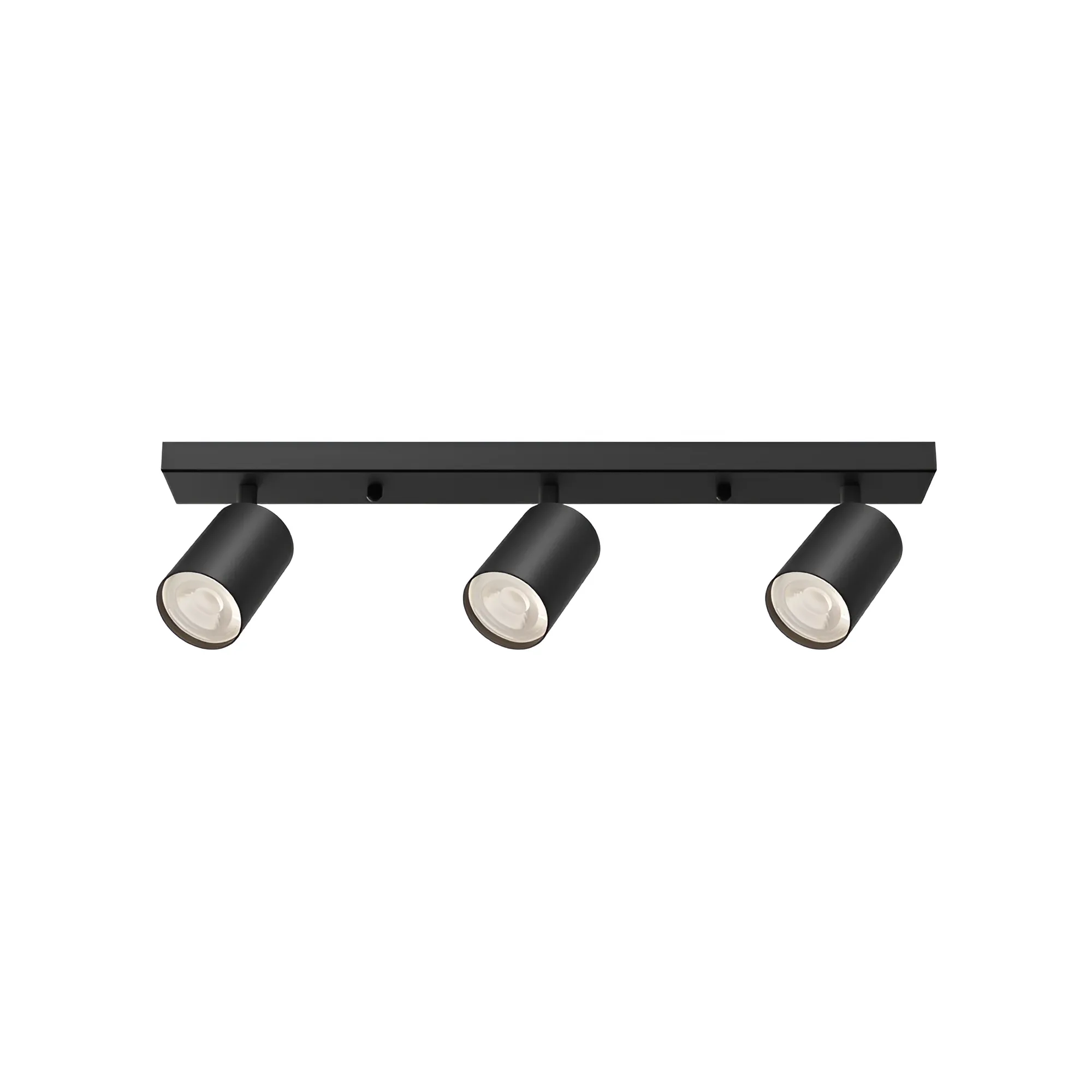 Rampe 3 spots LED GU10 carrée noire – Orientable 350°/90°, max 3×35W, IP20 – BH04-00831