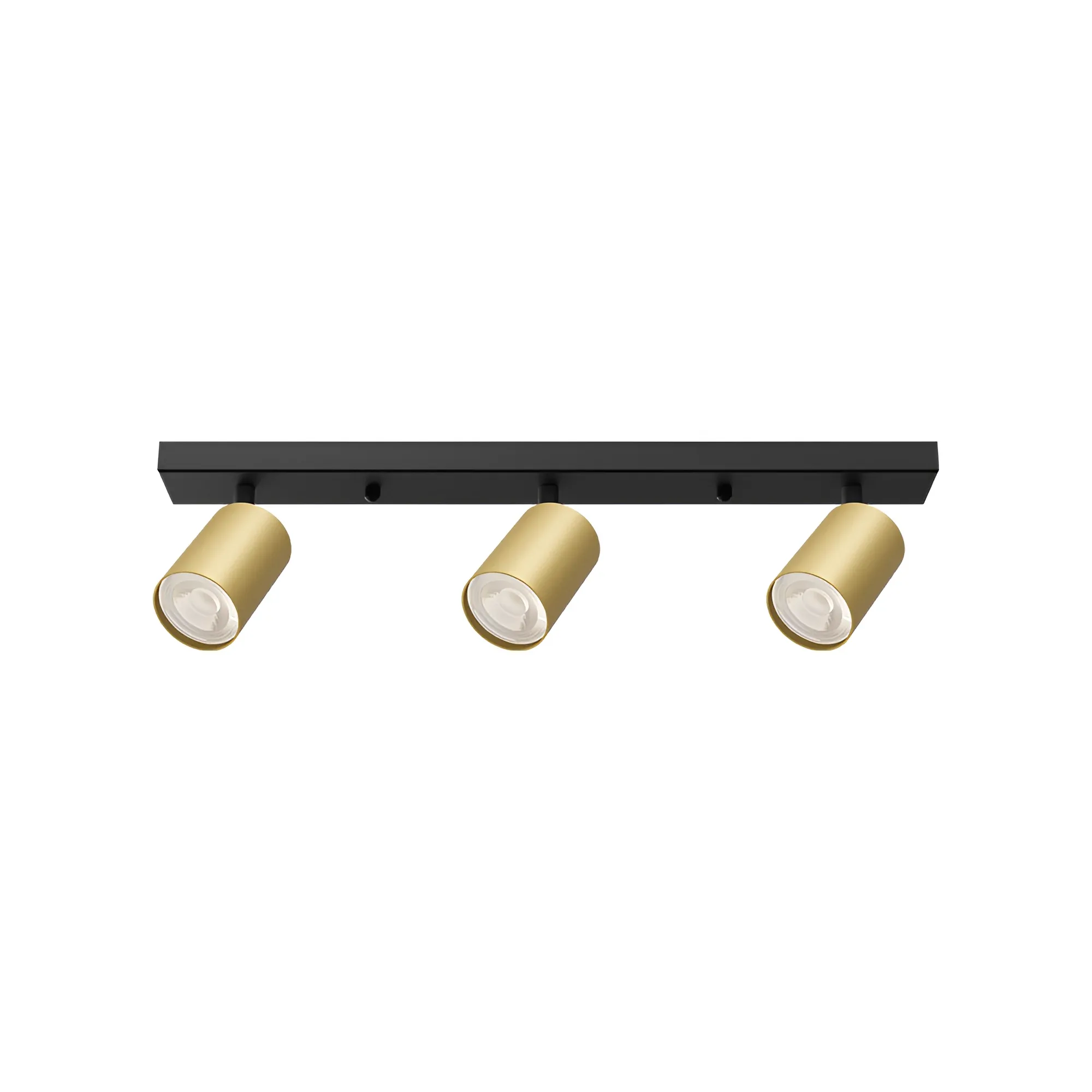 Rampe 3 spots LED GU10 carrée dorée – Orientable 350°/90°, max 3×35W, IP20 – BH04-00836