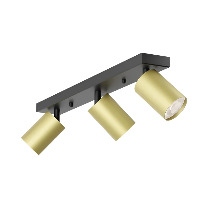 Braytron LED Deckenstrahler 3 Flammig GU10 – Schwenkbarer Deckenspot 350° Drehbar – Moderne Deckenleuchte in Weiß, Schwarz oder Gold – Spotbalken für Küche, Wohnzimmer & Flur (gold) – Ansicht 4