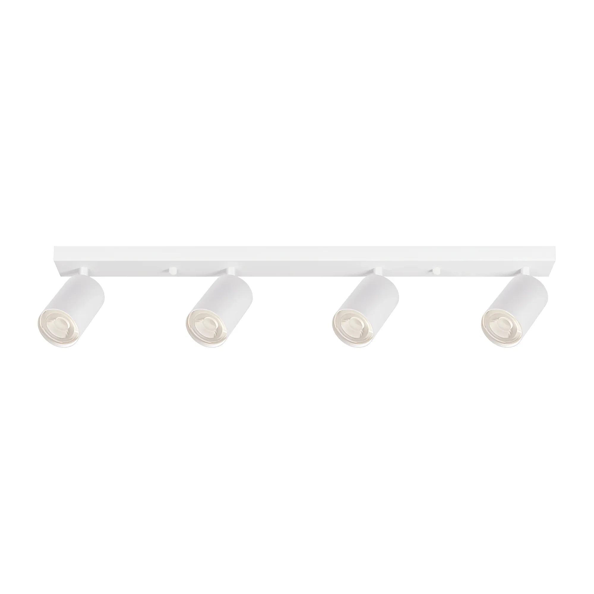 Rampe 4 spots LED GU10 carrée blanche – Orientable 350°/90°, max 4×35W, IP20 – BH04-00840