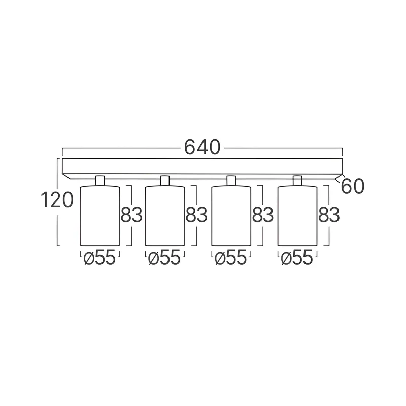 Braytron GU10 Deckenstrahler 4 Flammig LED – Schwenkbare Deckenleuchte 640mm – Moderner Deckenspot Aluminium 350° Drehbar – Innenbeleuchtung für Wohnzimmer, Küche & Büro – Weiß Schwarz Gold (weiß) – Ansicht 7