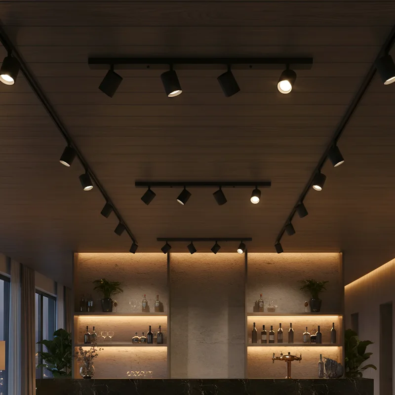 Braytron GU10 Deckenstrahler 4 Flammig LED – Schwenkbare Deckenleuchte 640mm – Moderner Deckenspot Aluminium 350° Drehbar – Innenbeleuchtung für Wohnzimmer, Küche & Büro – Weiß Schwarz Gold (schwarz) – Ansicht 2