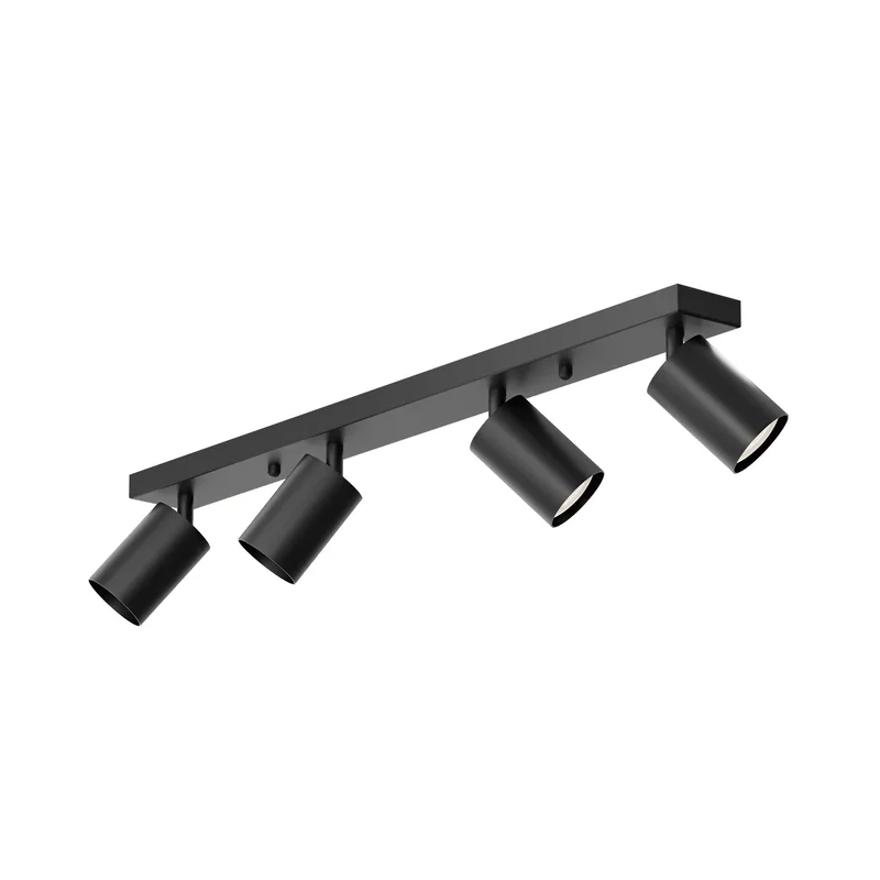 Braytron GU10 Deckenstrahler 4 Flammig LED – Schwenkbare Deckenleuchte 640mm – Moderner Deckenspot Aluminium 350° Drehbar – Innenbeleuchtung für Wohnzimmer, Küche & Büro – Weiß Schwarz Gold (schwarz) – Ansicht 4
