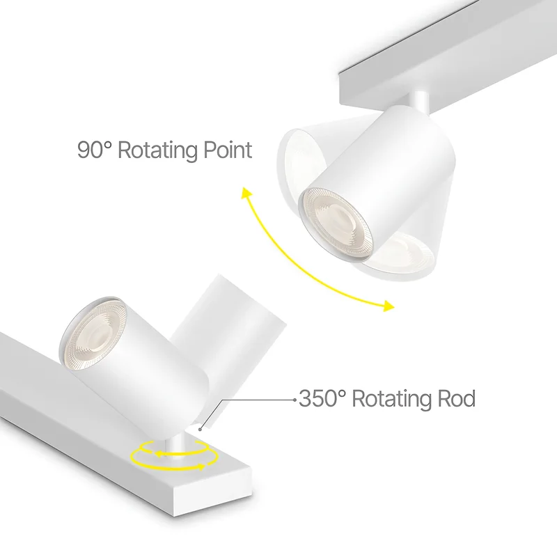Braytron LED Deckenstrahler Rund 3 Flammig GU10 – Schwenkbare Deckenleuchte Ø300mm – Moderner Deckenspot 350° Drehbar – Aluminium in Weiß, Schwarz oder Gold – Spotlampe für Wohnzimmer, Küche (weiß) – Ansicht 3