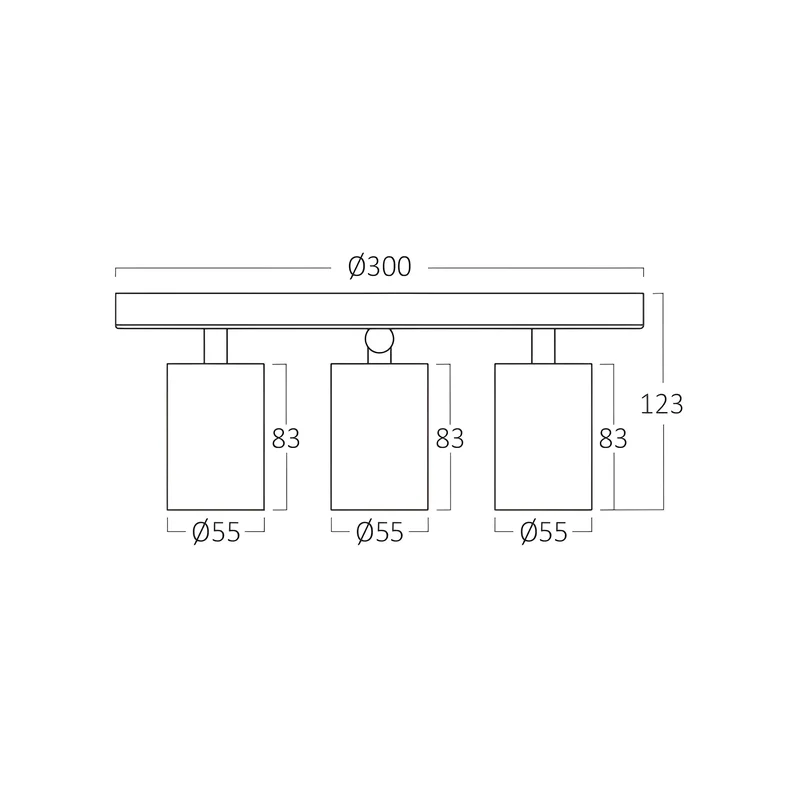 Braytron LED Deckenstrahler Rund 3 Flammig GU10 – Schwenkbare Deckenleuchte Ø300mm – Moderner Deckenspot 350° Drehbar – Aluminium in Weiß, Schwarz oder Gold – Spotlampe für Wohnzimmer, Küche (weiß) – Ansicht 6
