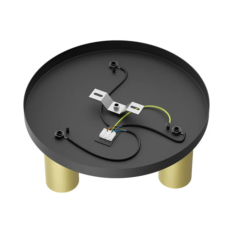 Braytron LED Deckenstrahler Rund 3 Flammig GU10 – Schwenkbare Deckenleuchte Ø300mm – Moderner Deckenspot 350° Drehbar – Aluminium in Weiß, Schwarz oder Gold – Spotlampe für Wohnzimmer, Küche (gold) – Ansicht 5