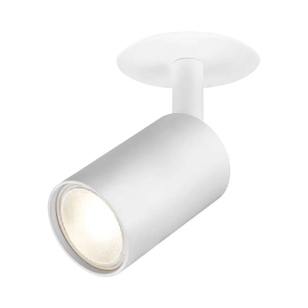 Spot LED GU10 cylindrique blanc 1 lumière – En saillie orientable, max 35W, IP20 – BH04-00900