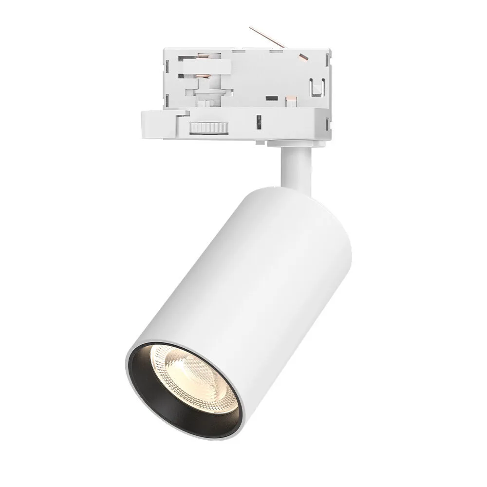 Spot sur rail LED GU10 blanc 4 fils – Orientable 350°, aluminium, max 10W – BH04-60600