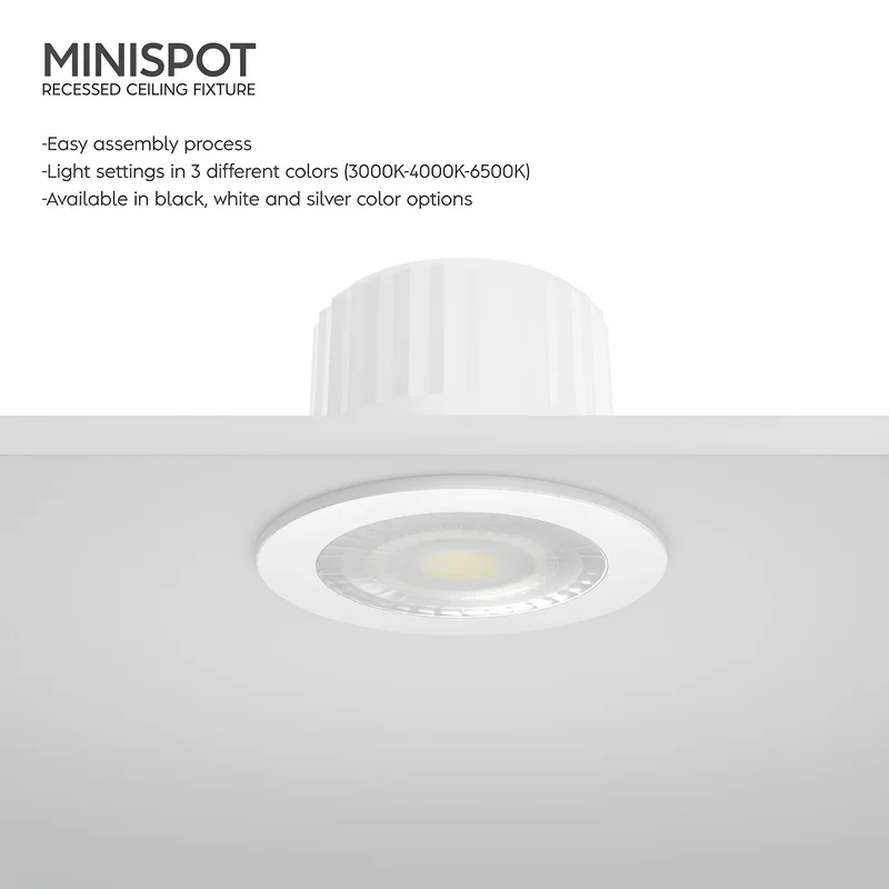 Braytron LED Deckenleuchte 3W Neutralweiß 4000K, 210 Lumen, IP54 Deckenlampe für Wohnzimmer, Küche, Flur (3 Color (White, Black, Silver)) – Ansicht 4