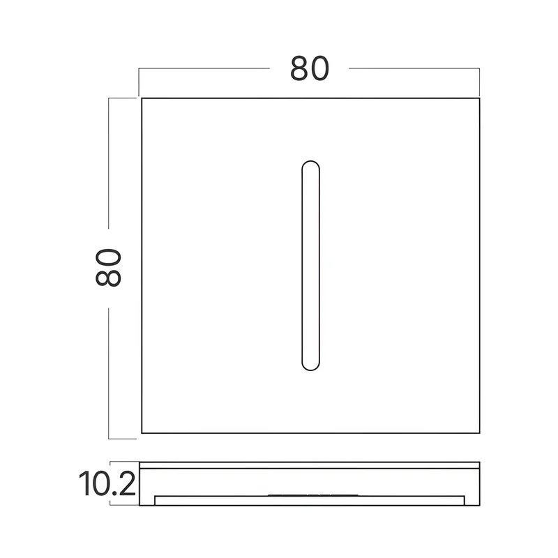 Braytron LED Treppenbeleuchtung 230V Unterputz Wandeinbauleuchte 2W 200lm 3IN1 Farbwahl 3000K 4000K 6500K Stufenbeleuchtung Innen Treppenlicht Flur Wand Stufen (Eckig Aluminium gebürstet geschlitzt) – Ansicht 5