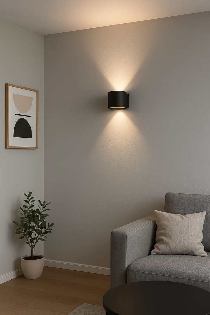 Applique murale LED ronde 8W – Noir, Blanc chaud 3000K – BH07-03001