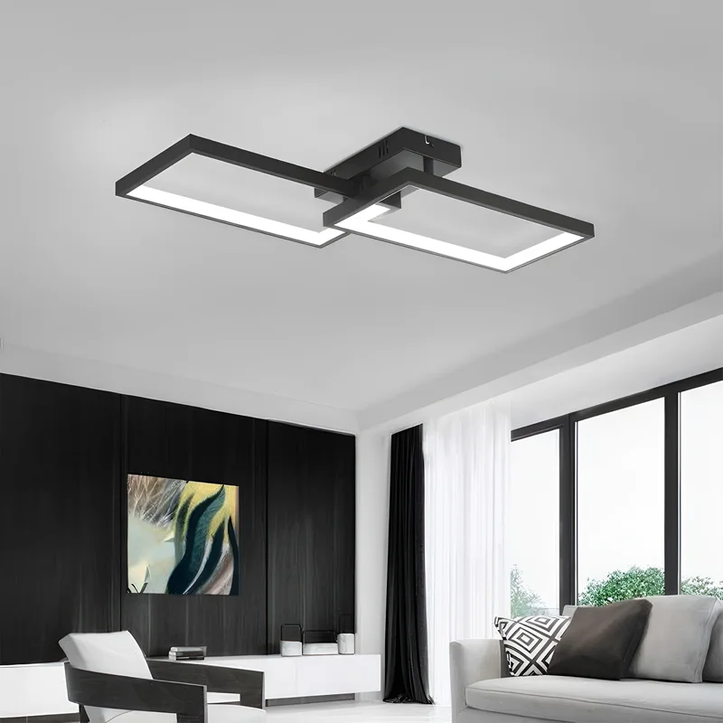 Braytron moderne designer LED Deckenleuchte mit Fernbedienung Dimmbar & 3CCT Farbwahl 3000-6500K Rechteckig Wohnzimmer Schlafzimmer Deckenlicht weiß 40W – Ansicht 2