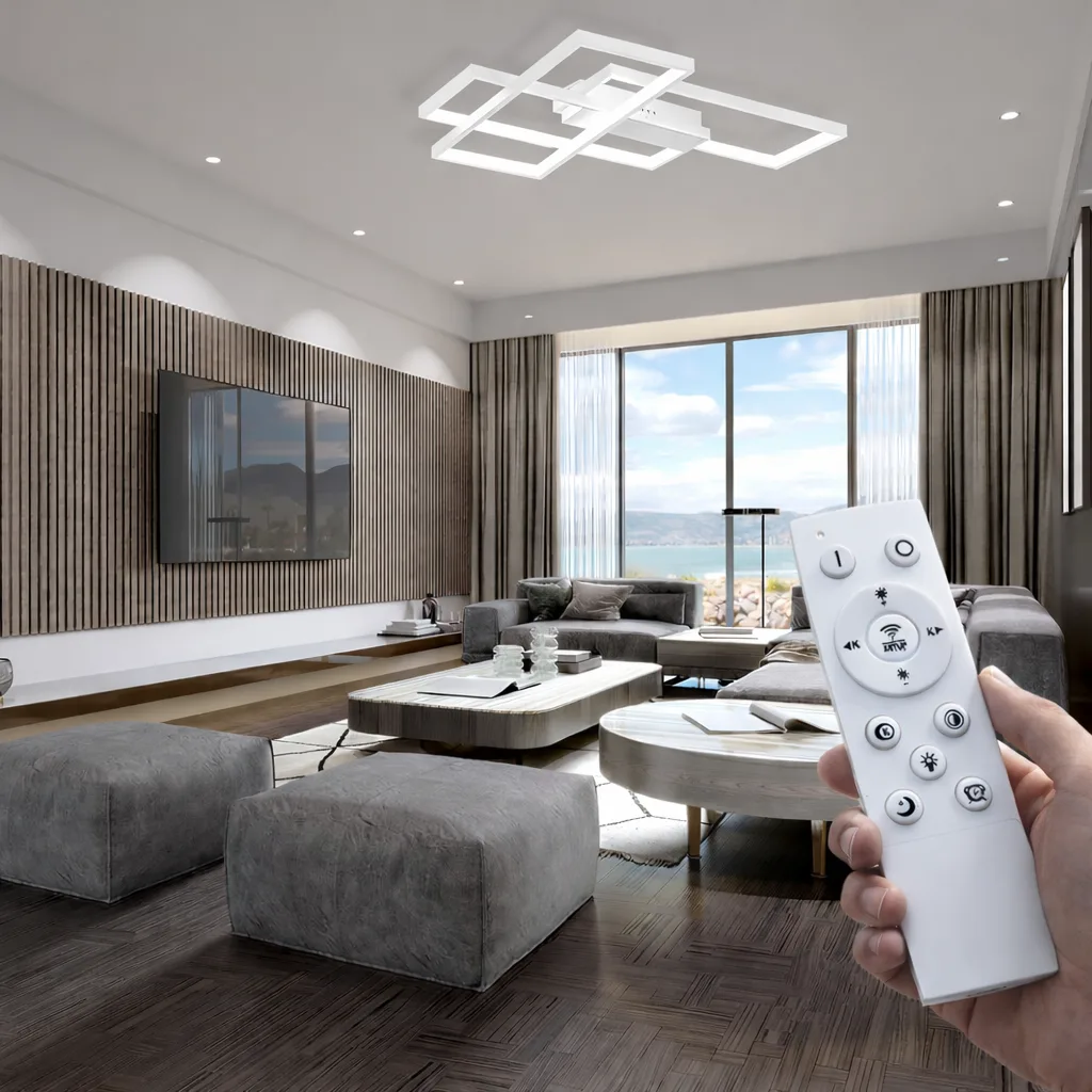 Plafonnier LED 65W – Dimmable, Télécommande incluse, 3 Températures de Couleur (Blanc) – BH17-04590