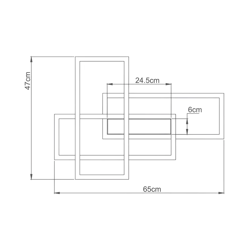 Braytron moderne designer LED Deckenleuchte mit Fernbedienung Dimmbar & 3CCT Farbwahl 3000-6500K Rechteckig Wohnzimmer Schlafzimmer Deckenlicht weiß 65W – Ansicht 3