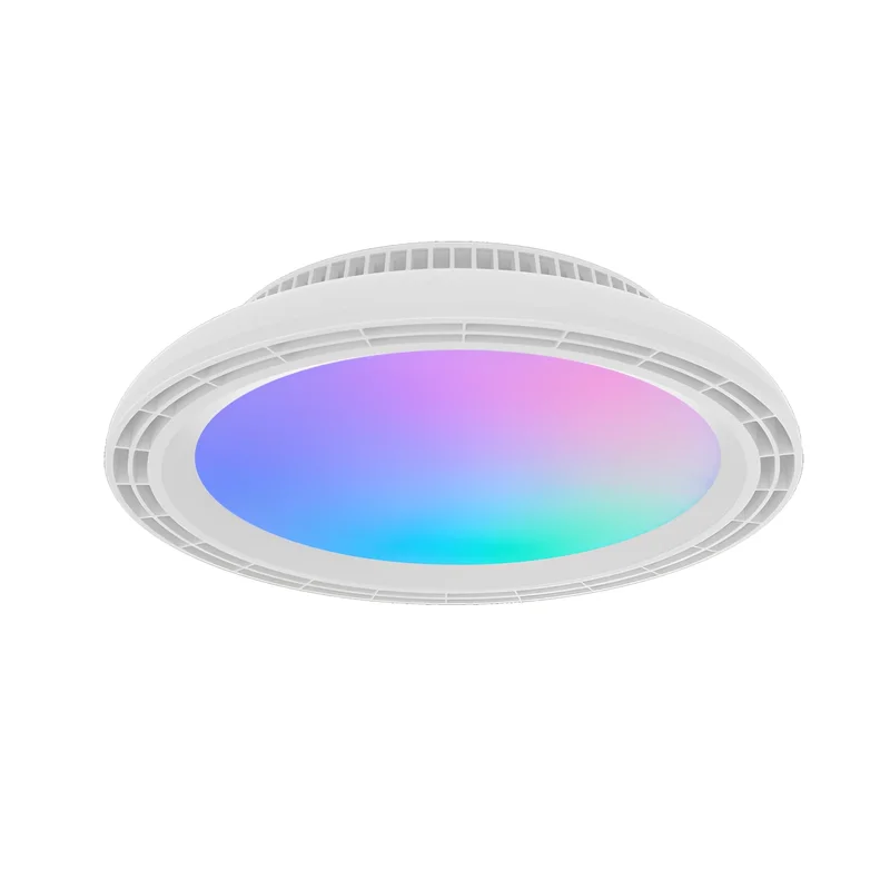 Braytron LED Deckenventilator mit Licht & Fernbedienung Ø45 cm – RGB + 3CCT (3000K/4000K/6500K), dimmbar, 24W LED + 30W Ventilator, 1700lm, moderner leiser Deckenlüfter für Wohnzimmer & Schlafzimmer – Ansicht 2