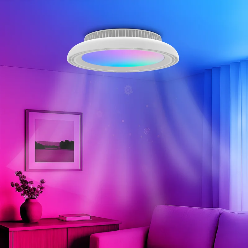 Braytron LED Deckenventilator mit Licht & Fernbedienung Ø45 cm – RGB + 3CCT (3000K/4000K/6500K), dimmbar, 24W LED + 30W Ventilator, 1700lm, moderner leiser Deckenlüfter für Wohnzimmer & Schlafzimmer – Ansicht 4