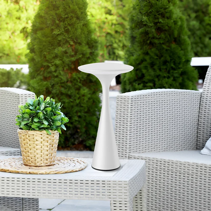 Braytron LED Tischlampe mit Akku – Touch Dimmbar, USB, IP44, 30h Laufzeit, Innen & Außen, tragbare Tischleuchte in Schwarz, Weiß oder Grün für Balkon, Terrasse, Wohnzimmer (Weiß) – Ansicht 2
