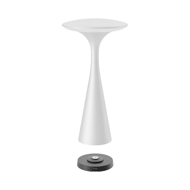 Braytron LED Tischlampe mit Akku – Touch Dimmbar, USB, IP44, 30h Laufzeit, Innen & Außen, tragbare Tischleuchte in Schwarz, Weiß oder Grün für Balkon, Terrasse, Wohnzimmer (Weiß) – Ansicht 3