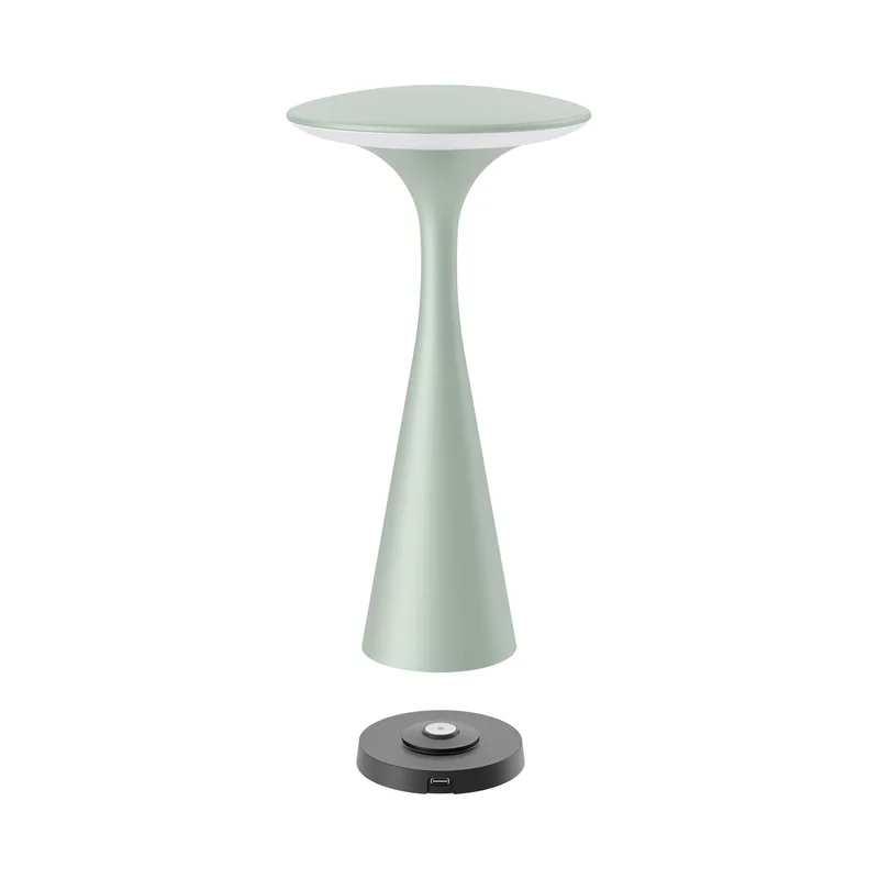 Braytron LED Tischlampe mit Akku – Touch Dimmbar, USB, IP44, 30h Laufzeit, Innen & Außen, tragbare Tischleuchte in Schwarz, Weiß oder Grün für Balkon, Terrasse, Wohnzimmer (Grün) – Ansicht 3