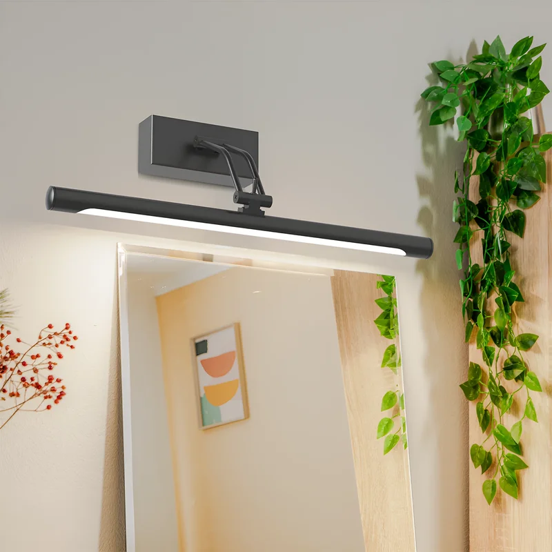 Braytron LED Spiegelleuchte Bad 40cm 8W – 3CCT Spiegel Lampe & Bilderleuchte – 700 Lumen Wandbeleuchtung für Bad, Gemälde & Bilder – Moderne Wandleuchte IP20 – Schwarz/Chrom/Gold (chrom) – Ansicht 2