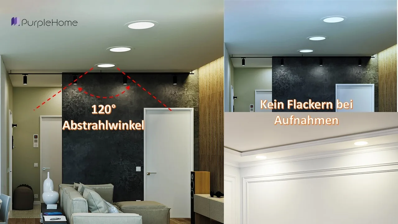 Braytron LED Einbaustrahler 5er Set – 230V, Ø68mm Lochmaß, ultraflach 26mm, 3W, Kaltweiß 6500K, Einbau Spots, Deckenstrahler rund mit integriertem Trafo, IP40 für Innenräume – Ansicht 11