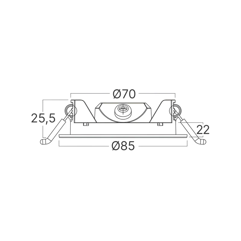 Braytron Ultraslim LED Einbaustrahler 3W Schwarz Ø85mm 3CCT 230V 220 Lumen IP20 Einbauspots 68mm Lochmaß 26mm Einbautiefe Warmweiß Neutralweiß Kaltweiß Nicht Dimmbar Deckenstrahler Flach Wohnraum Spot – Ansicht 8
