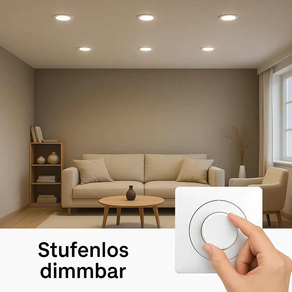 Braytron LED Einbauspot Dimmbar 4W 4000K Neutralweiß Ultraflach Einbaustrahler Ø85mm Deckenstrahler – Ansicht 2