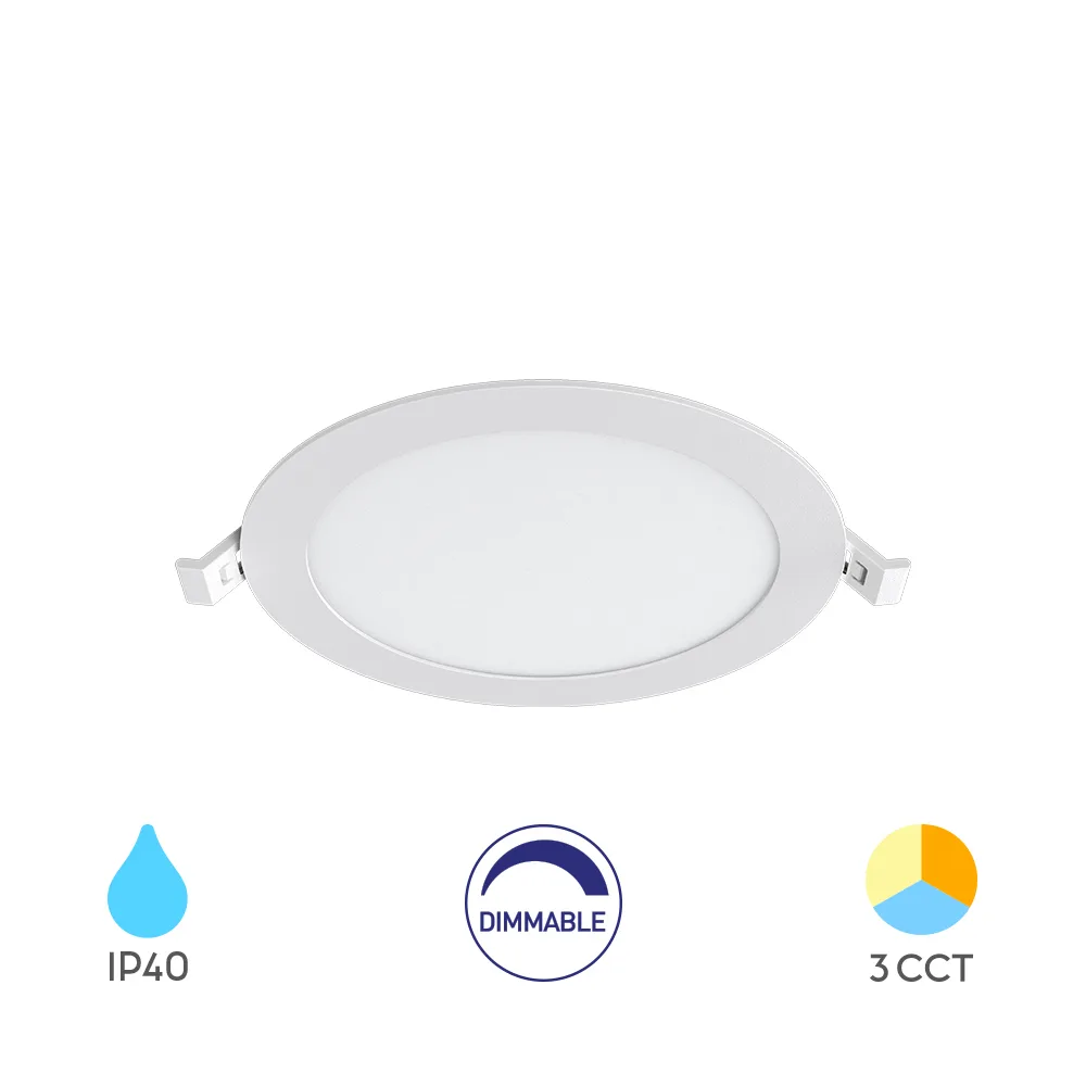 Spot LED Encastrable Dimmable 12W – 3CCT Sélectionnable, Ø170mm (Blanc) – BP01-91280
