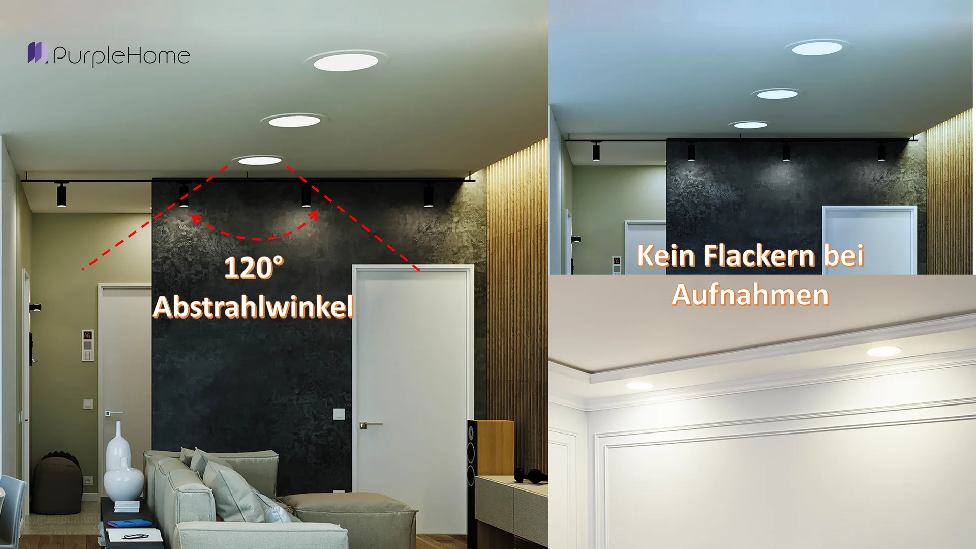 Braytron Ultraslim schwarz LED Einbaupanel Spot 12W Ø170mm Rund Dimmbar 3 Lichtfarben 3000K 4000K 6500K 1120lm 230V Deckenleuchte Einbaustrahler Flach 26mm Einbautiefe Panellampe für Wohnzimmer Büro – Ansicht 12