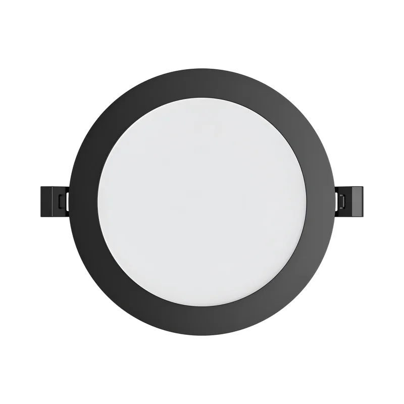 Braytron Ultraslim schwarz LED Einbaupanel Spot 12W Ø170mm Rund Dimmbar 3 Lichtfarben 3000K 4000K 6500K 1120lm 230V Deckenleuchte Einbaustrahler Flach 26mm Einbautiefe Panellampe für Wohnzimmer Büro – Ansicht 4