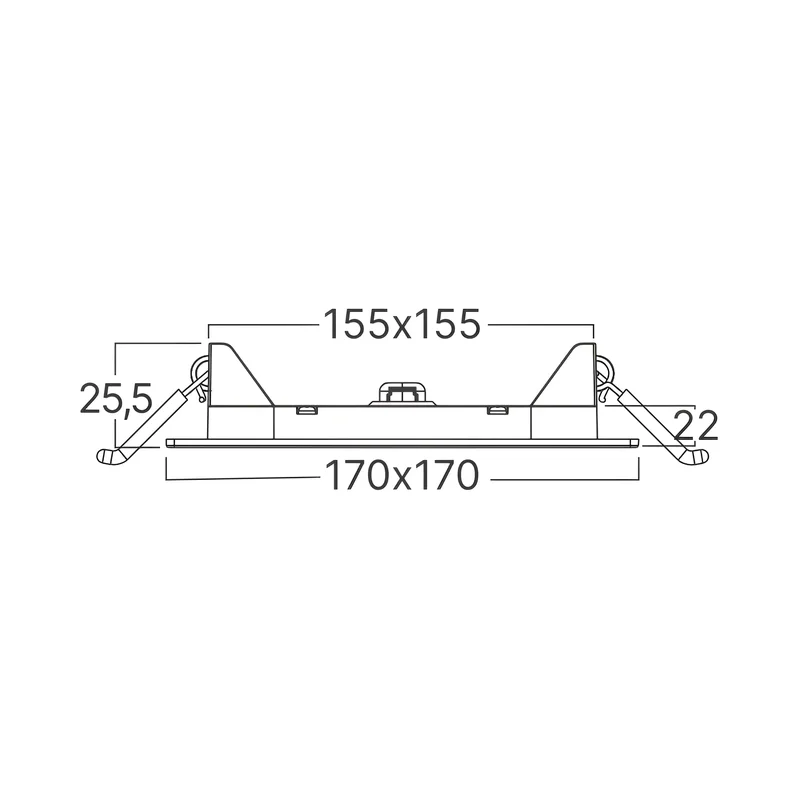 Braytron LED Panelleuchte Einbauspot Deckenspot Deckenstrahler12W eckig | Neutralweiß 4000K | Flachpanel mit nur 26 mm Einbautiefe | 1120 Lumen | Energieeffizient & Modern Wohnräume, Büros, Hotels – Ansicht 7