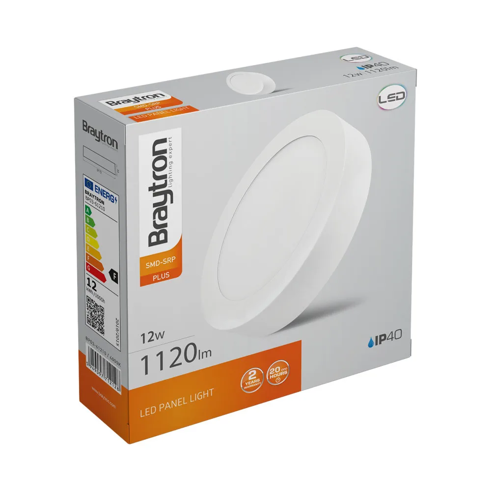 Braytron LED Deckenleuchte 12W 6500K Kaltweiß – Flache LED Deckenlampe, 1120lm, Moderne Deckenleuchte für Küche, Flur, Büro & Keller – Runde LED Deckenbeleuchtung, Nicht Dimmbar, IP40 – Ansicht 7