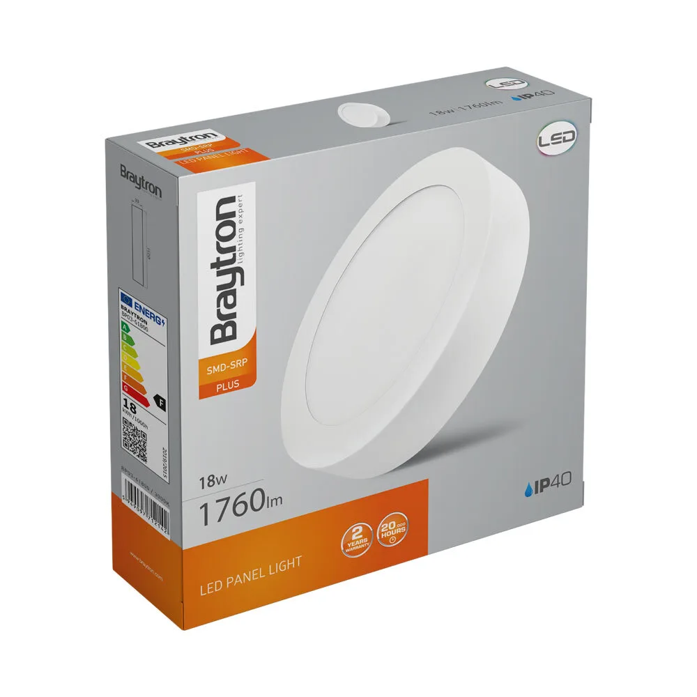Braytron LED Aufbauleuchte Deckenleuchte rund Ø231mm IP20 18 Watt 1520 Lumen | Warmweiß (3000 K) – Ansicht 7