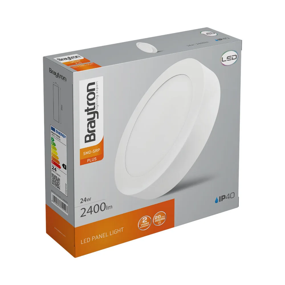 Braytron LED Deckenlampe Rund 24W 2400lm, Flache Deckenleuchte Ø, 6500K Kaltweiß, Nicht Dimmbar, IP40, Moderne Deckenlampe für Flur, Kinderzimmer, Wohnzimmer, Küche – Ansicht 7
