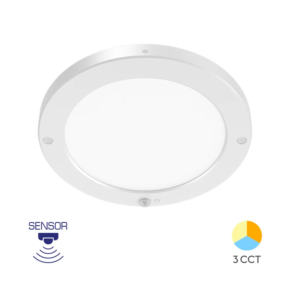 Panneau LED Rond 20W avec Détecteur de Mouvement – 3CCT, IP20, Finition Blanche – BP03-92080