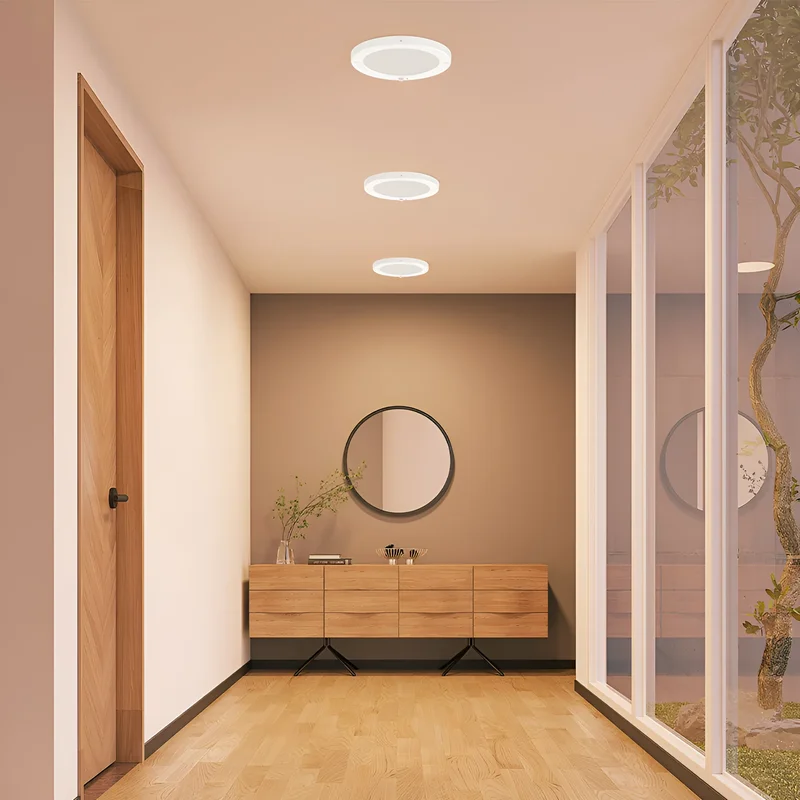 Braytron Deckenlampe LED Deckenleuchte mit Bewegungsmelder 18W moderne Deckenlicht 3000K/4000K/6500K schaltbar Lampe mit Bewegungsmelder Innen für Flur Treppe Küche weiß schwarz (Weiß) – Ansicht 2