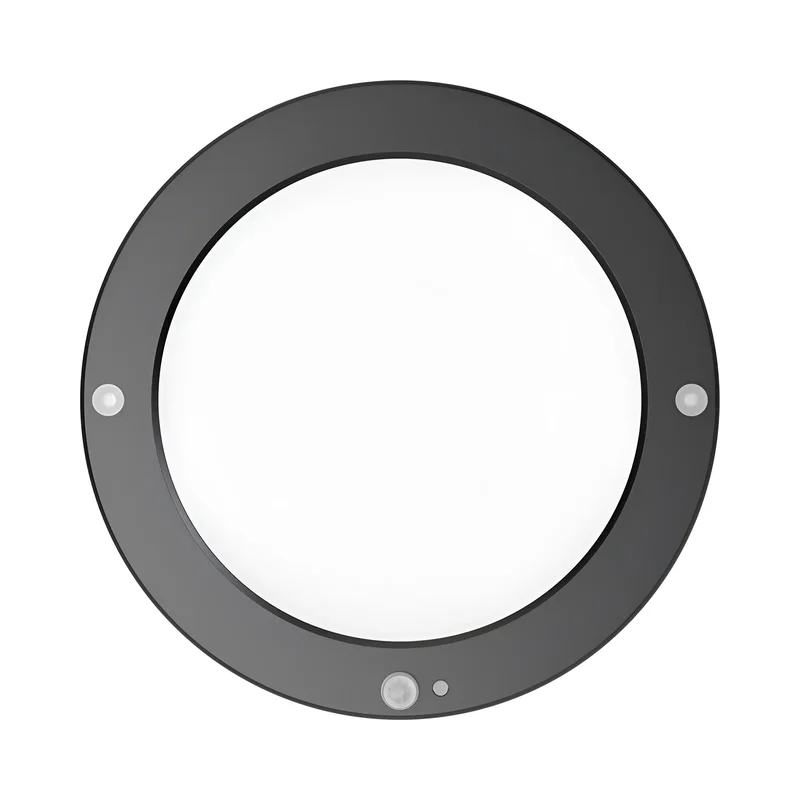 Braytron Deckenlampe LED Deckenleuchte mit Bewegungsmelder 18W moderne Deckenlicht 3000K/4000K/6500K schaltbar Lampe mit Bewegungsmelder Innen für Flur Treppe Küche weiß schwarz (Schwarz) – Ansicht 3