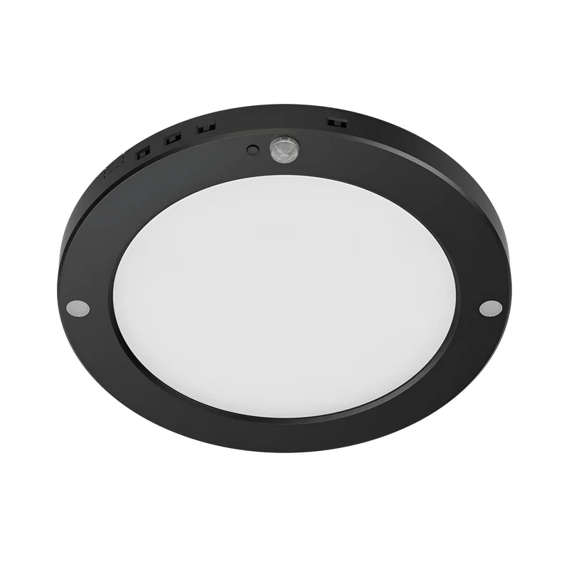 Braytron Deckenlampe LED Deckenleuchte mit Bewegungsmelder 18W moderne Deckenlicht 3000K/4000K/6500K schaltbar Lampe mit Bewegungsmelder Innen für Flur Treppe Küche weiß schwarz (Schwarz) – Ansicht 4