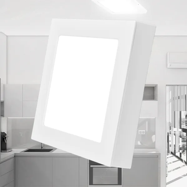 Braytron LED Eckige Deckenleuchte 18W, 1760LM, 3000K, Deckenlampe, Leuchte, Panel Flach Lampe für Wohnzimmer, Schlafzimmer, Küchenlampe, Esszimmer, Büro, Dünn 20X20 cm X 3 cm – Ansicht 7