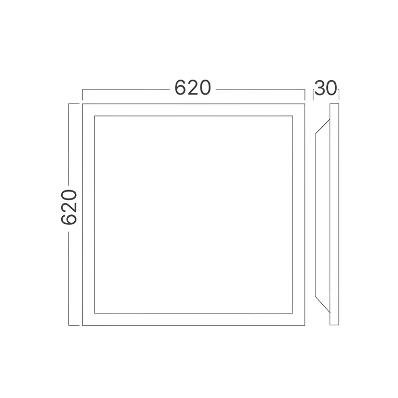 Braytron LED Backlight Panel 62x62 cm – 28W/36W/40W Leistungsumschaltbar & 3CCT 3000K/4000K/6500K – 5200lm, 130 lm/W, Rasterdecken Einbauleuchte, IP40, Büro Deckenleuchte – Ansicht 6